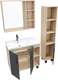 Grossman Мебель для ванной Флай 80 дуб сонома/серая – фотография-2